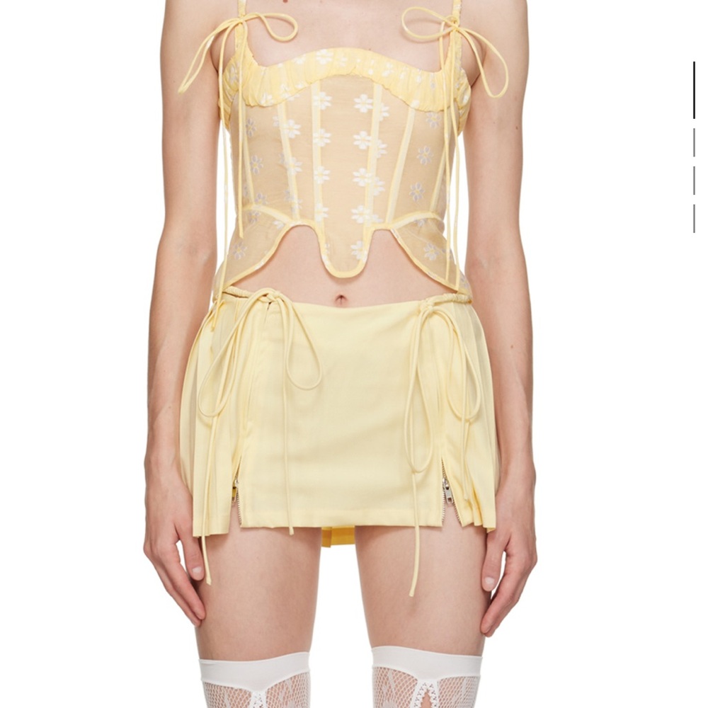 no dress yellow pleated mini skirt🐣